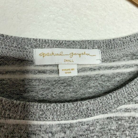 Spiritual Gangster Gold Logo Collegiate Stripe Long Sleeve Lounge Pullover Small - Picture 4 of 9
